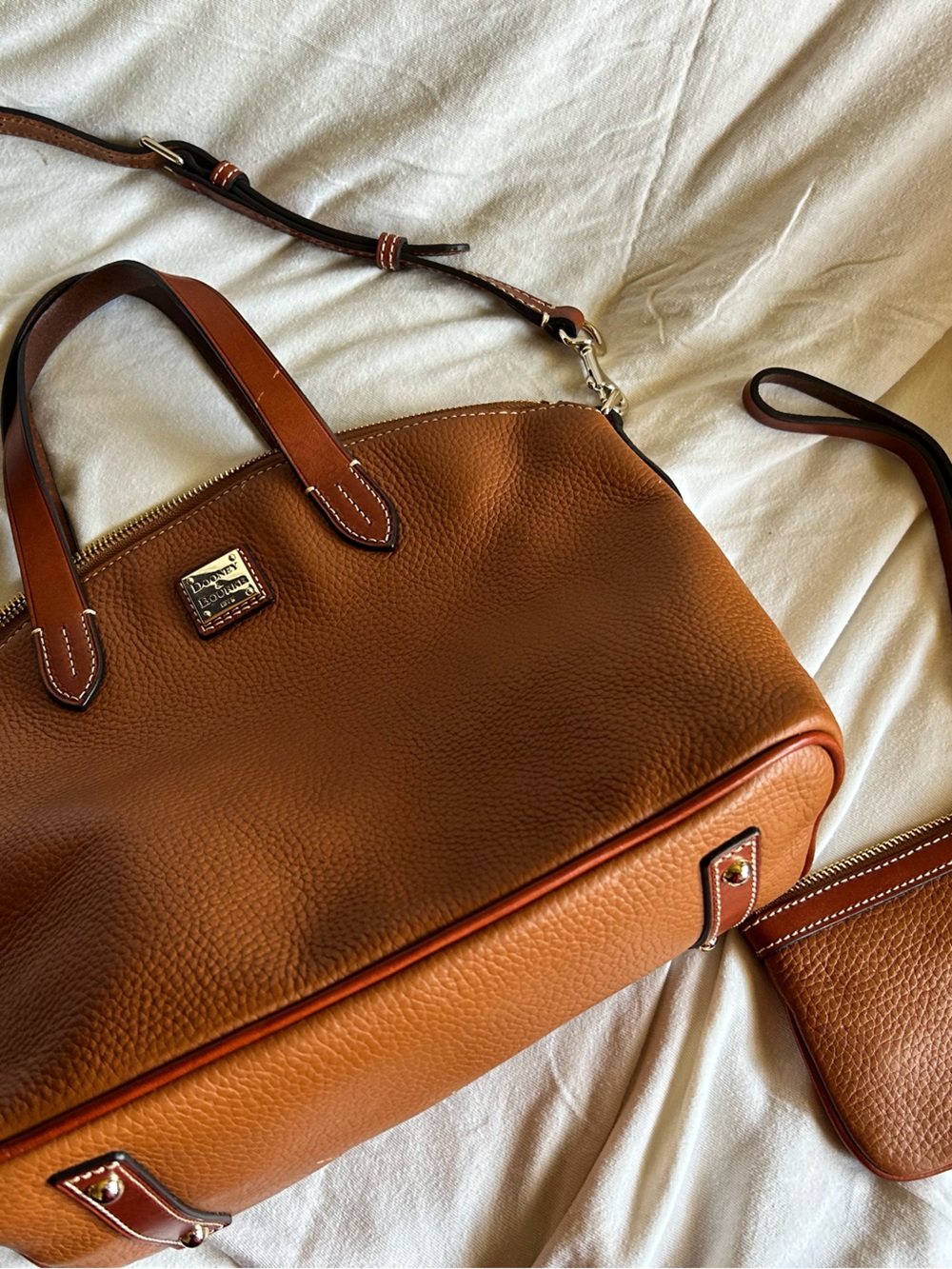 Dooney & Bourne Leather Satchel and Wristlet Set - Classic Everyday Shoulder Bag